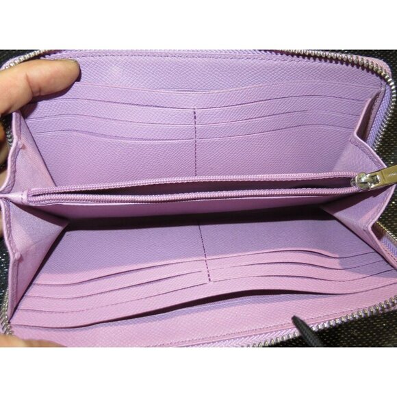 Coach Metallic Pink Leather Zip Around Accordion Continental Long Wallet - Picture 6 of 8
